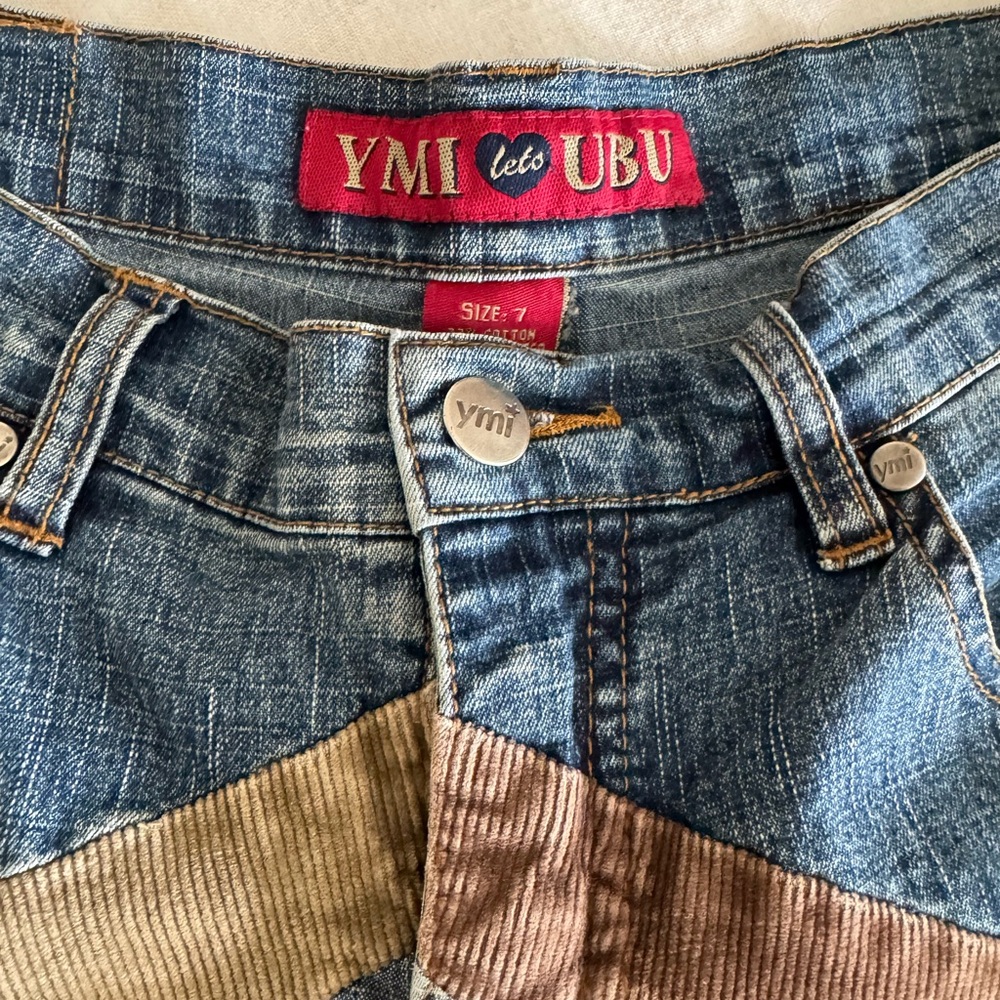 Vintage Patchwork Denim corduroy Jeans - Picture 3 of 9